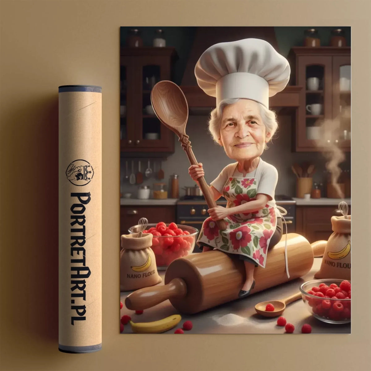Babcia Mistrzyni Kuchni - Karykatura ze zdjęcia