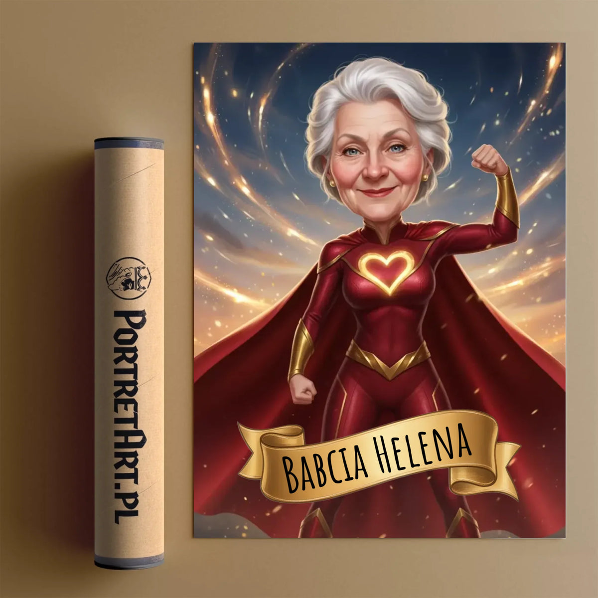 Super Babcia - Karykatura ze zdjęcia