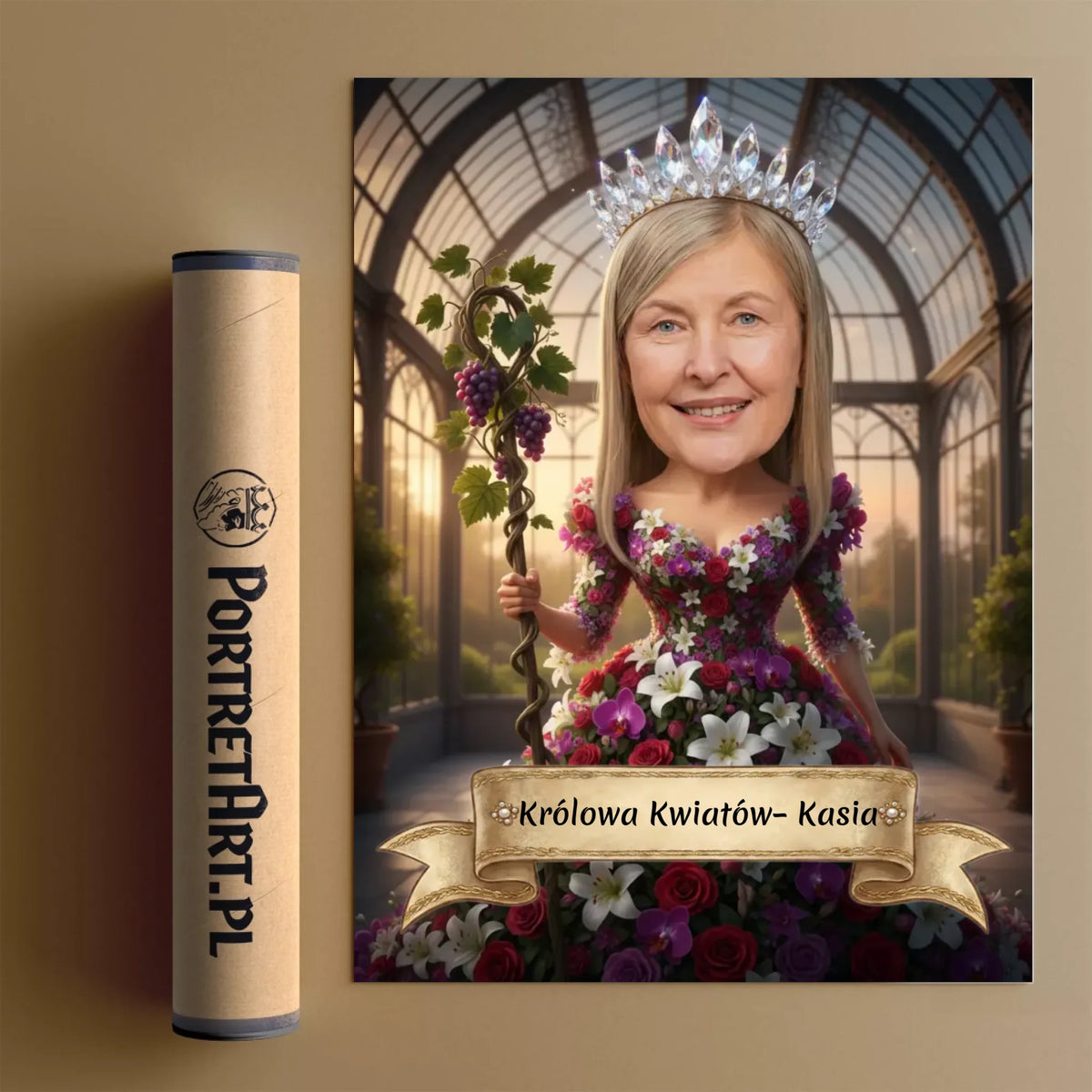 Królewskie Kwiaty - Karykatura ze zdjęcia