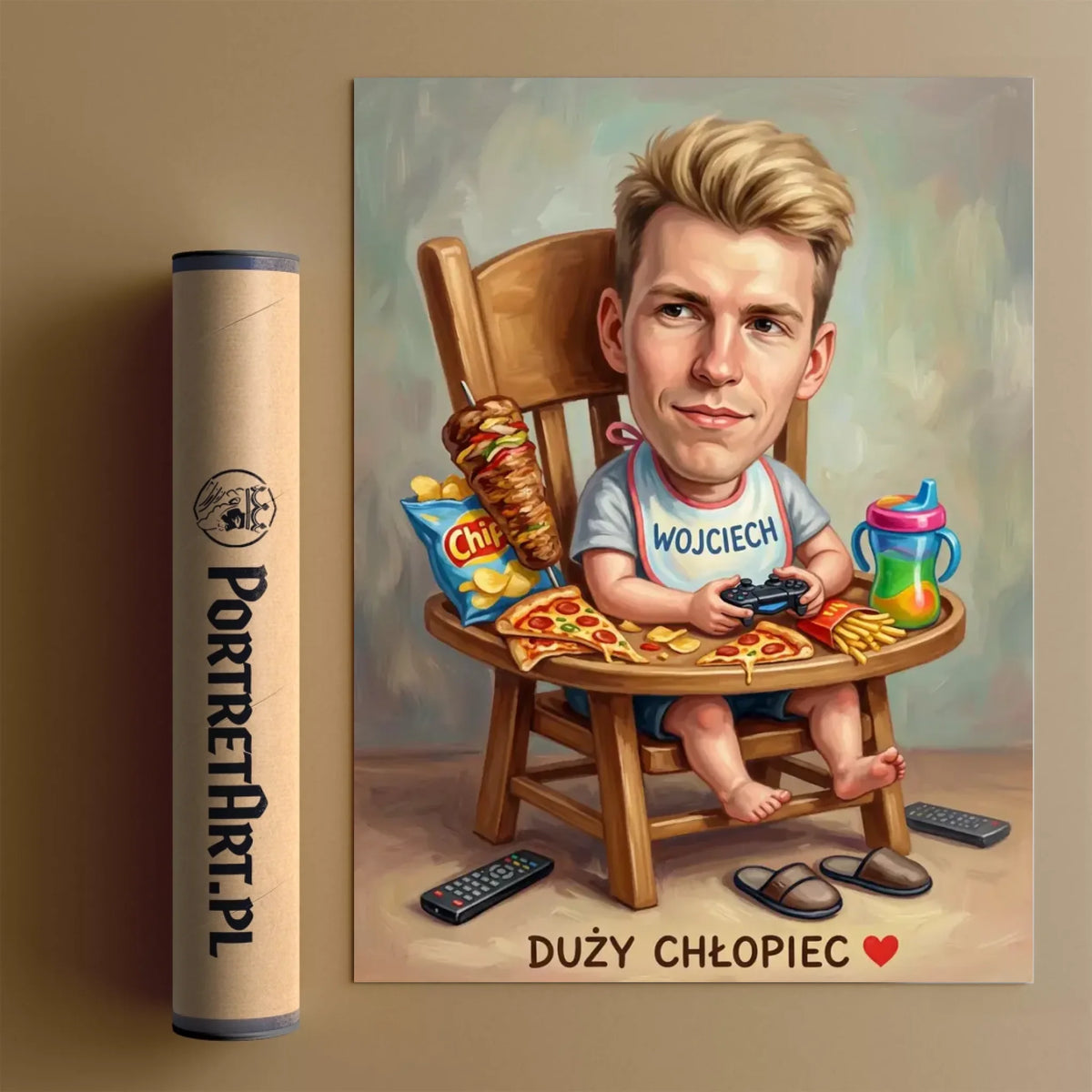 Duże dziecko - Karykatura ze zdjęcia