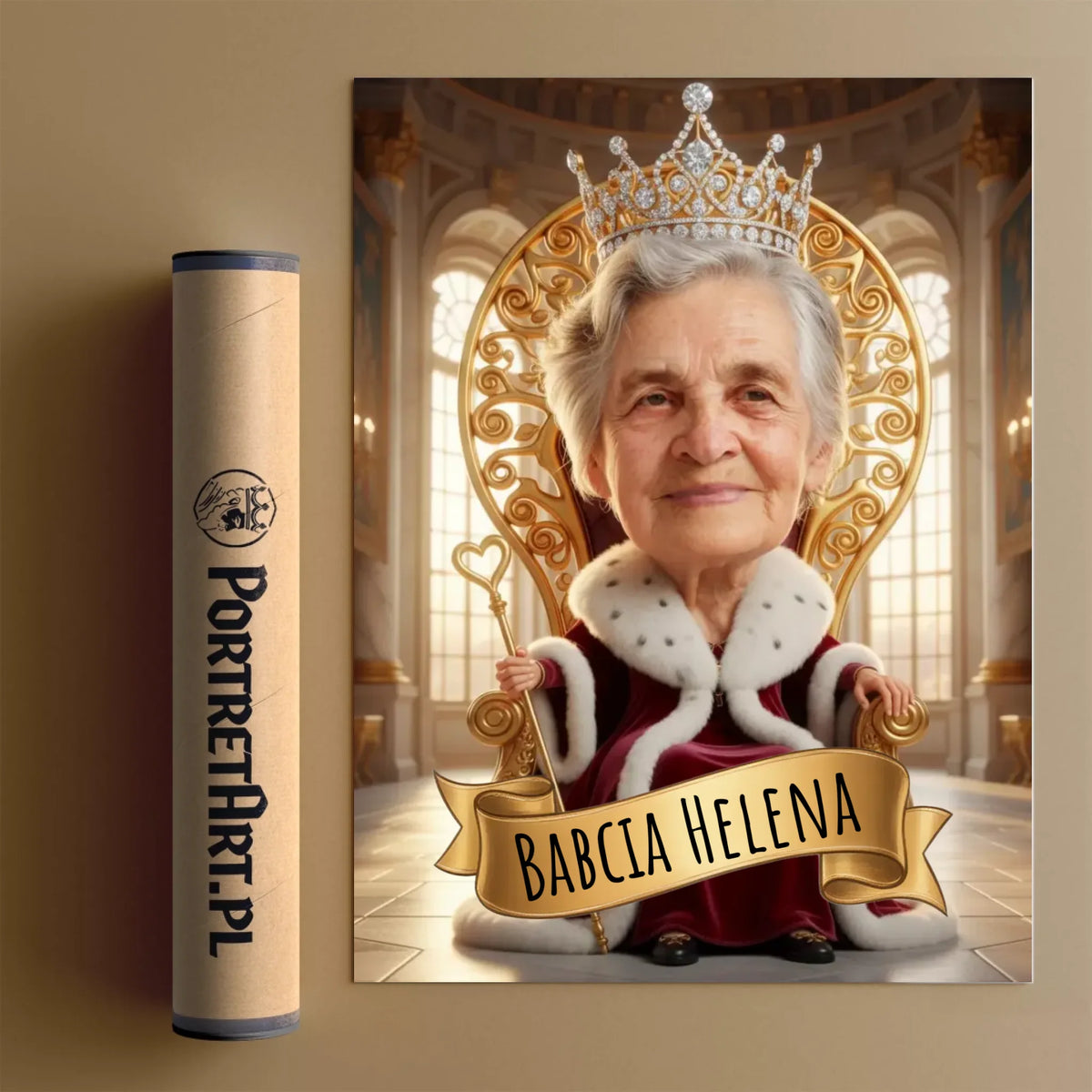 Babcia Królowa Rodziny - Karykatura ze zdjęcia