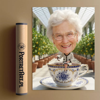 Tea Time  - Karykatura ze zdjęcia