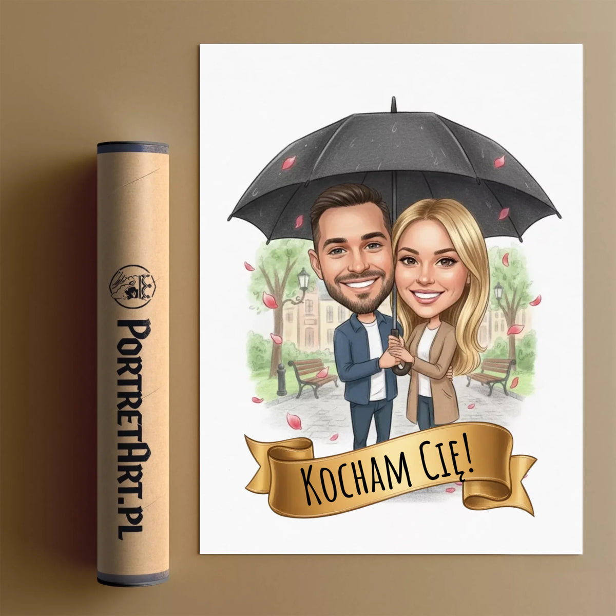 Pod Parasolem - Karykatura ze zdjęcia