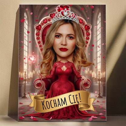 Królowa Kier w Pałacu Miłości - Karykatura ze zdjęcia