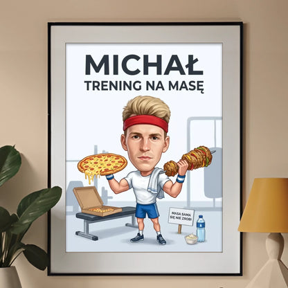 Weekendowy atleta - Karykatura ze zdjęcia