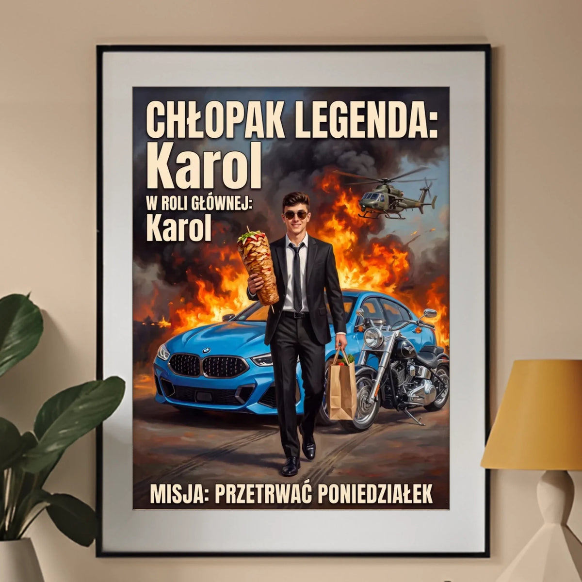 Człowiek Legenda - Karykatura ze zdjęcia