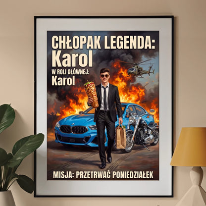 Człowiek Legenda - Karykatura ze zdjęcia