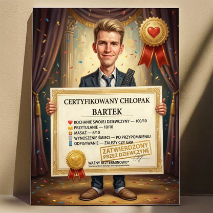 Certyfikowany Chłopak - Karykatura ze zdjęcia