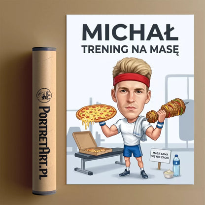 Weekendowy atleta - Karykatura ze zdjęcia