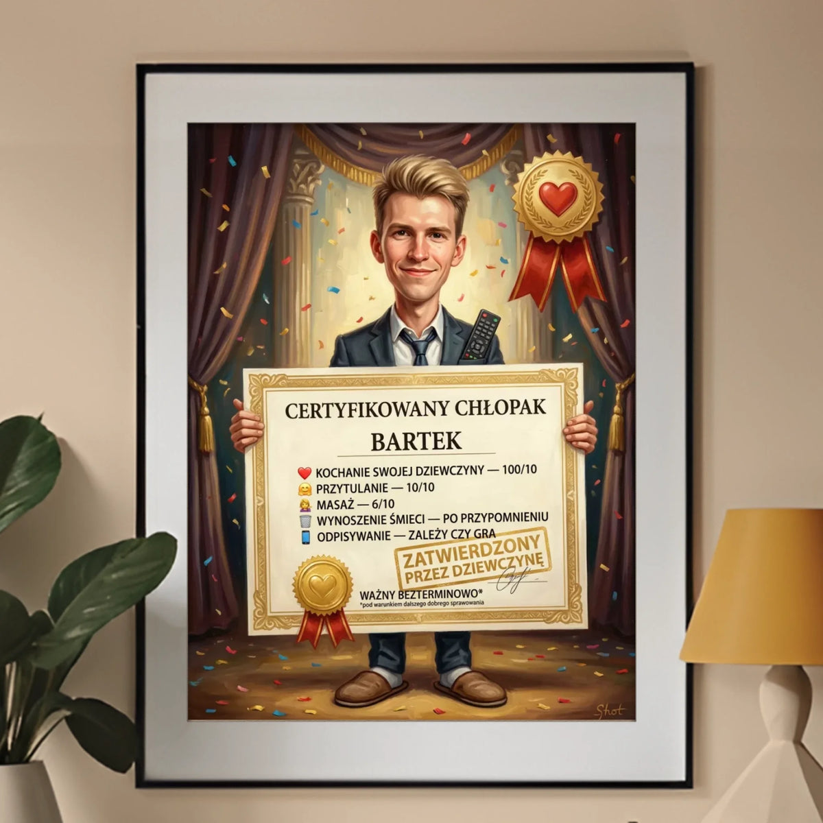 Certyfikowany Chłopak - Karykatura ze zdjęcia