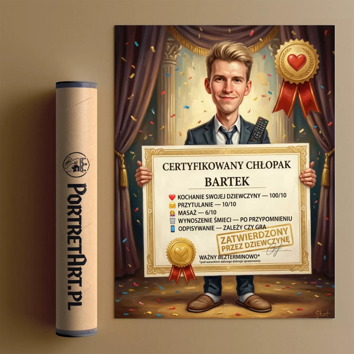 Certyfikowany Chłopak - Karykatura ze zdjęcia