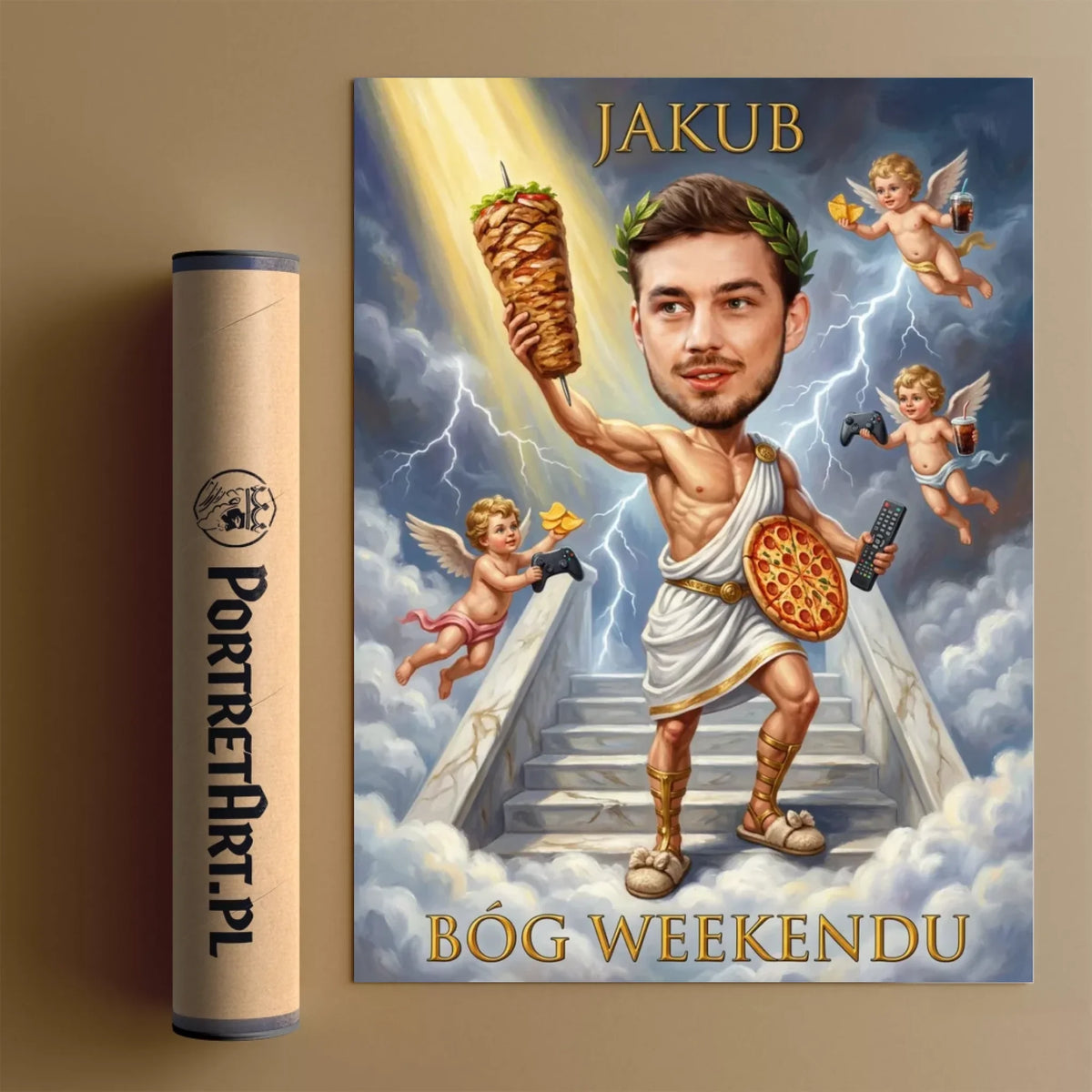 Bóg Weekendu - Karykatura ze zdjęcia