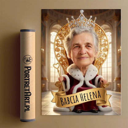 Babcia Królowa Rodziny  - Karykatura ze zdjęcia